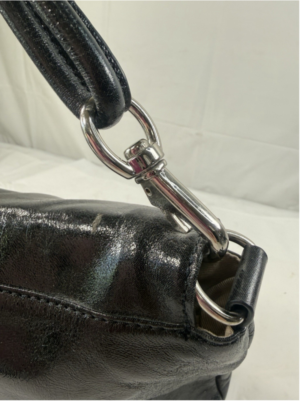 Donald J Pliner Black Leather Bag Purse - Picture 9 of 15